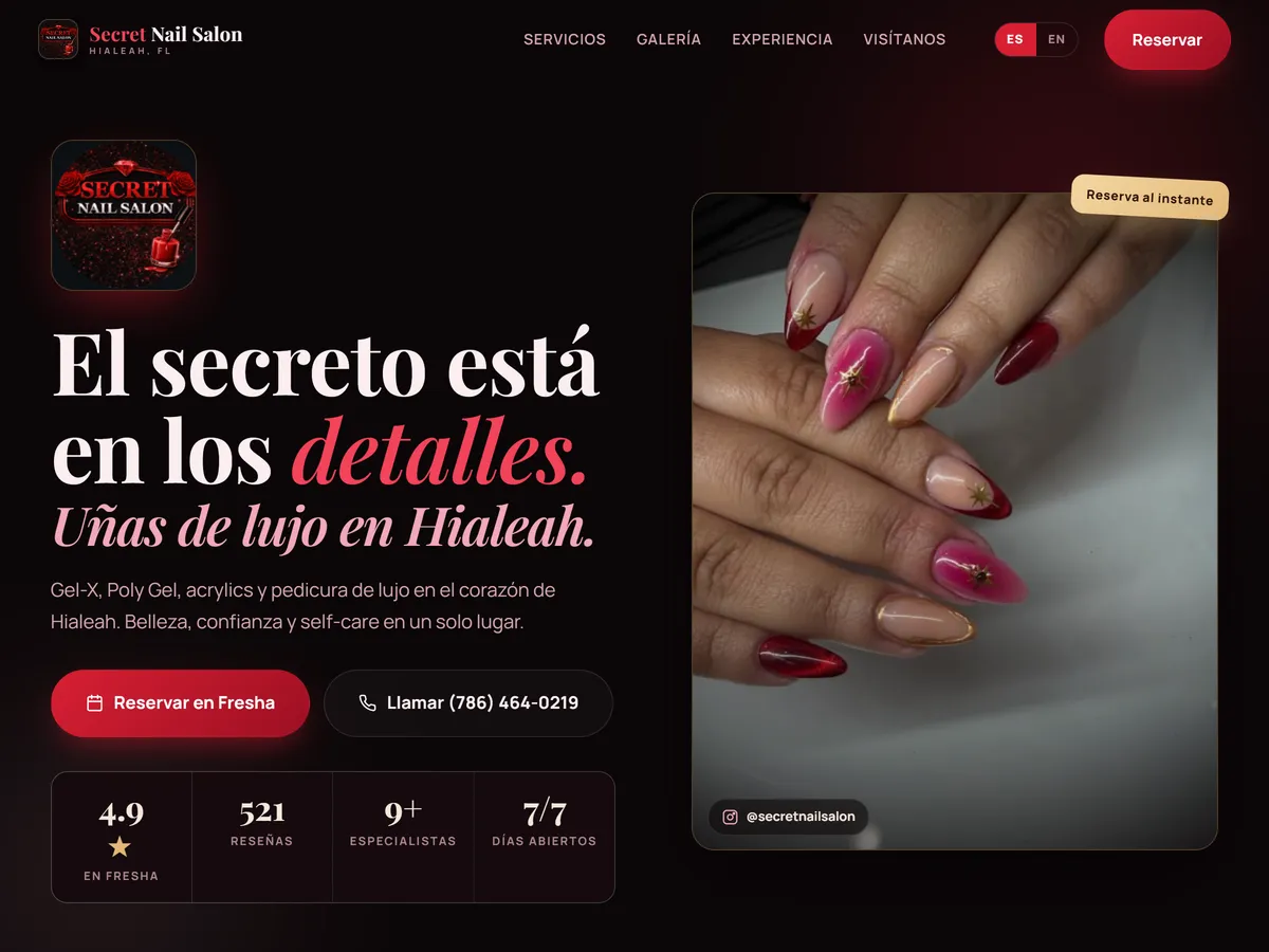 Página de Secret Nail Salon